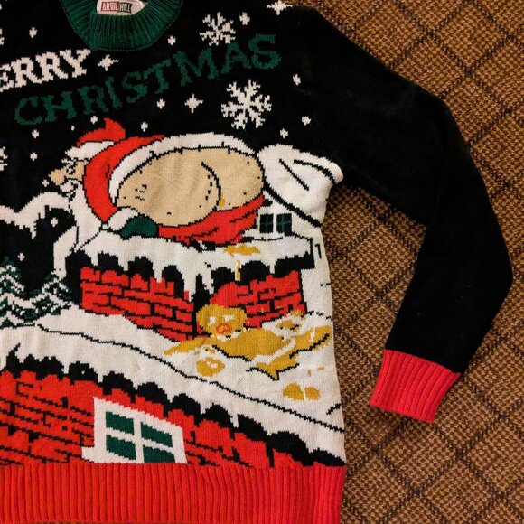 Arvilhill Ugly Christmas Sweater Mens Medium Mooning Santa Claus Humor Bad Santa - Picture 4 of 11